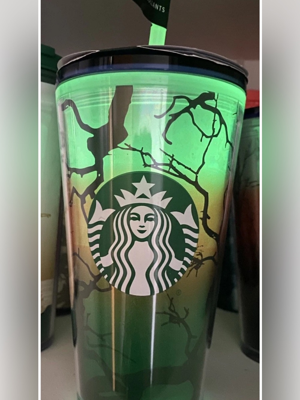 Starbucks Halloween 2022 Glow in the Dark RAVEN'S PERCH  16oz Tumbler